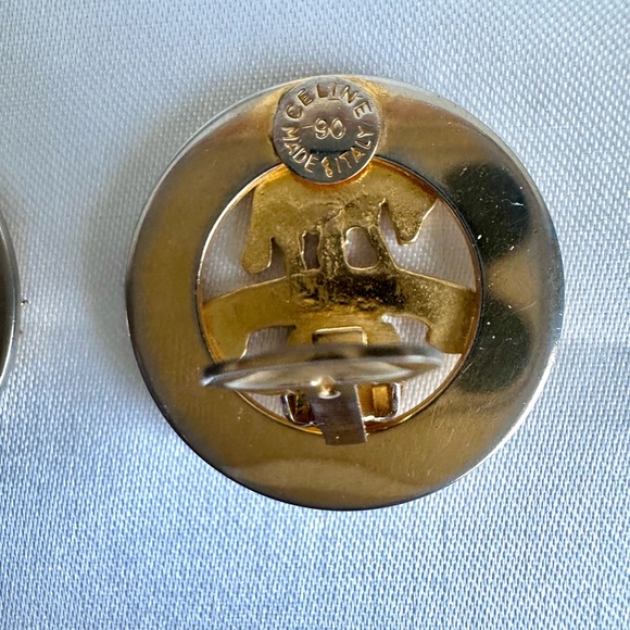 Céline Rare 1990 Anniversary Horse Medallion Clip-On Earrings - Picture 7 of 11